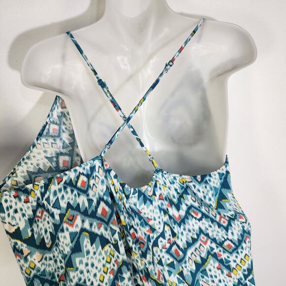 Old Navy Women Maxi Shift Dress Size XL Aztec Print Multicolor Sleeveless V Neck - Picture 5 of 9